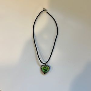 Murano Like Style Heart Shaped Necklace